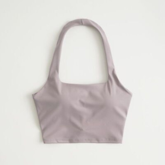 Halter Padded Sports Bra Women Athletic Backless Workout Solid Yoga Crop Top New