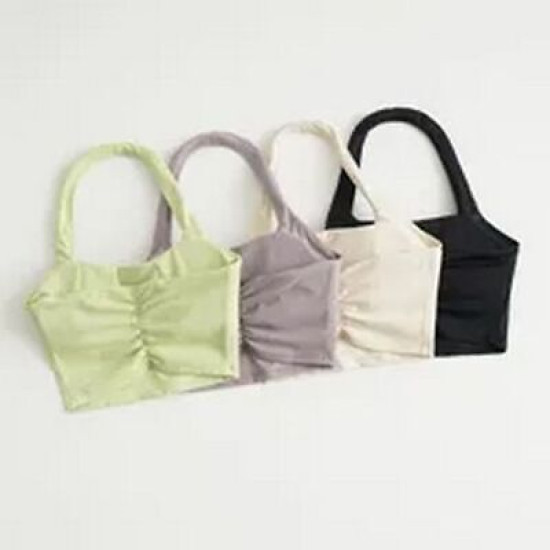 Halter Padded Sports Bra Women Athletic Backless Workout Solid Yoga Crop Top New