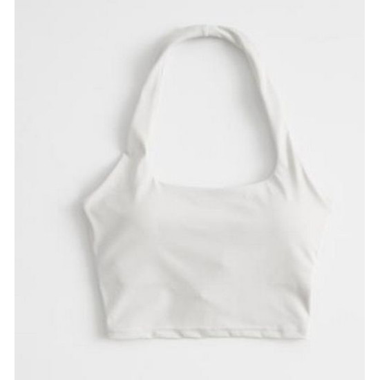 Halter Padded Sports Bra Women Athletic Backless Workout Solid Yoga Crop Top New