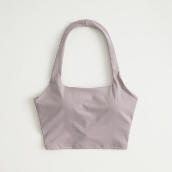 Halter Padded Sports Bra Women Athletic Backless Workout Solid Yoga Crop Top New