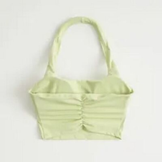 Halter Padded Sports Bra Women Athletic Backless Workout Solid Yoga Crop Top New