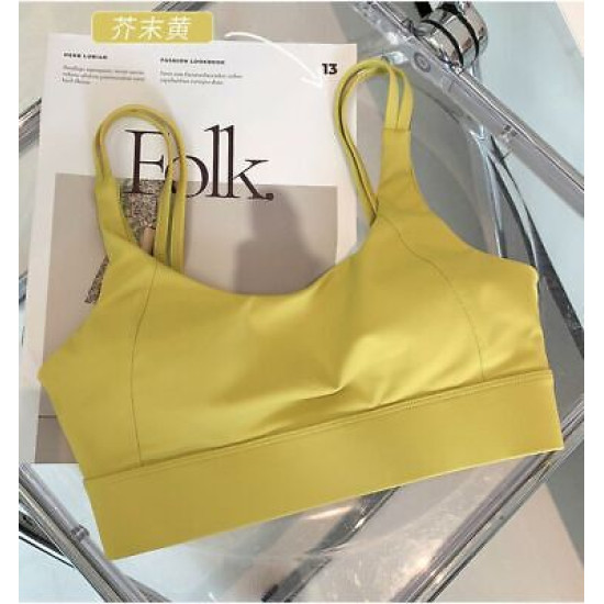 Women Yoga Sports Bra High Impact Hollow Back Vest Quick Dry Push Up Buckle Tops