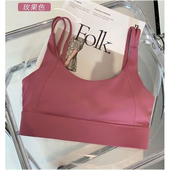 Women Yoga Sports Bra High Impact Hollow Back Vest Quick Dry Push Up Buckle Tops