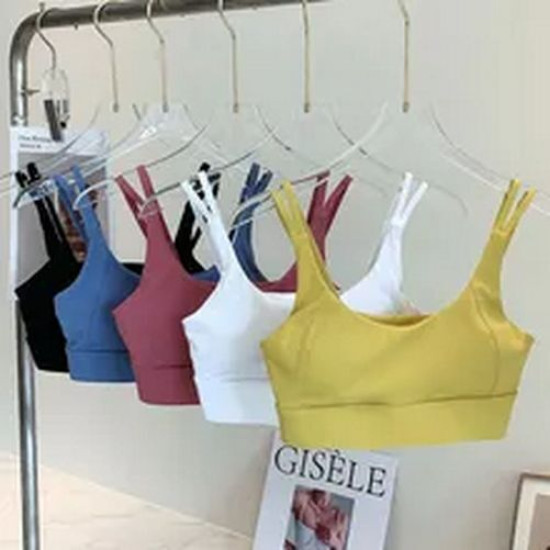 Women Yoga Sports Bra High Impact Hollow Back Vest Quick Dry Push Up Buckle Tops