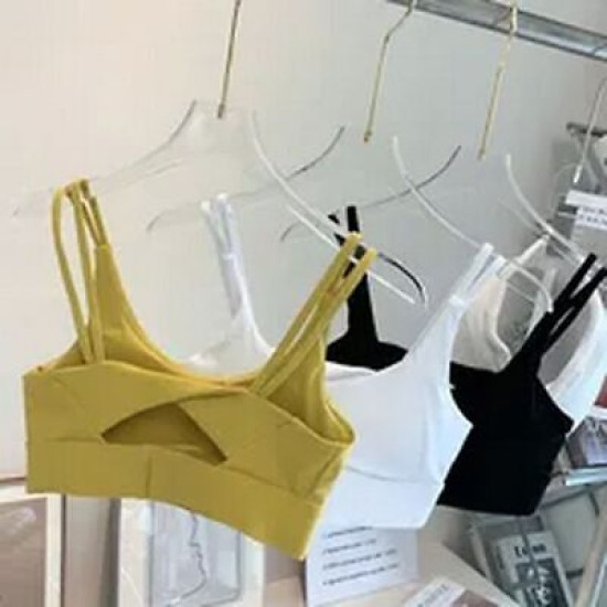 Women Yoga Sports Bra High Impact Hollow Back Vest Quick Dry Push Up Buckle Tops