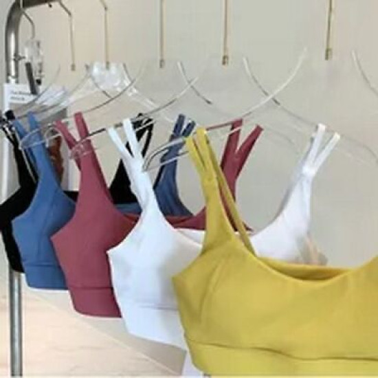 Women Yoga Sports Bra High Impact Hollow Back Vest Quick Dry Push Up Buckle Tops