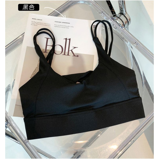 Women Yoga Sports Bra High Impact Hollow Back Vest Quick Dry Push Up Buckle Tops