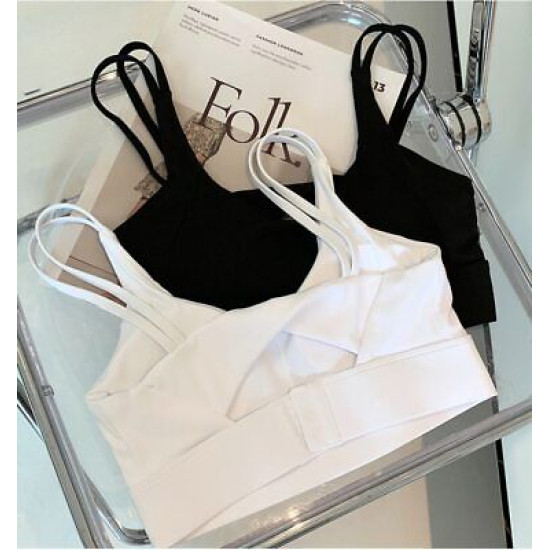 Women Yoga Sports Bra High Impact Hollow Back Vest Quick Dry Push Up Buckle Tops