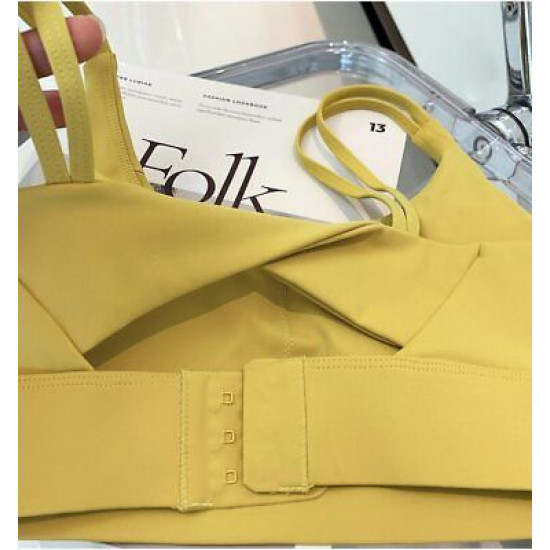 Women Yoga Sports Bra High Impact Hollow Back Vest Quick Dry Push Up Buckle Tops