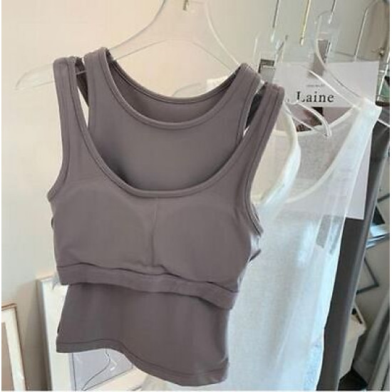 Women Yoga Padded Bra Sports Vest Halter Quick Dry Fitness Running Crop Tops New