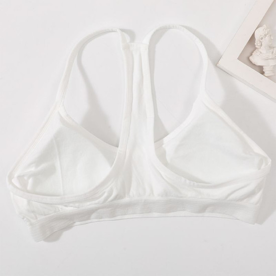 Women Seamless Bra Tube Y Straps Wireless Brassiere Sports Tank Top Solid Padded