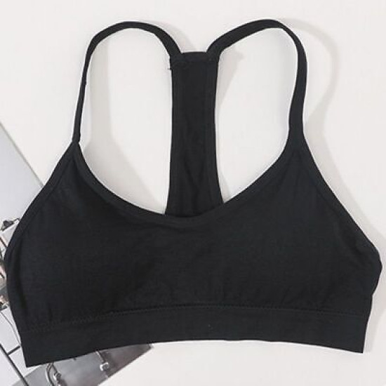 Women Seamless Bra Tube Y Straps Wireless Brassiere Sports Tank Top Solid Padded