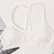 Women Seamless Bra Tube Y Straps Wireless Brassiere Sports Tank Top Solid Padded