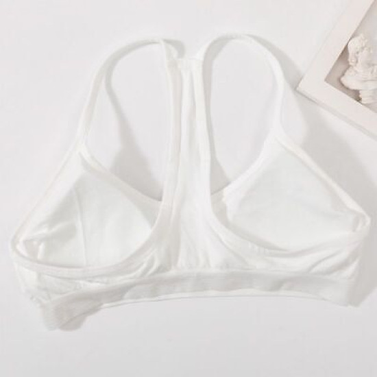 Women Seamless Bra Tube Y Straps Wireless Brassiere Sports Tank Top Solid Padded