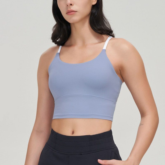 Sports Bras Women Crop Tops Cross Back Gym Fitness Workout Shockproof Activewear