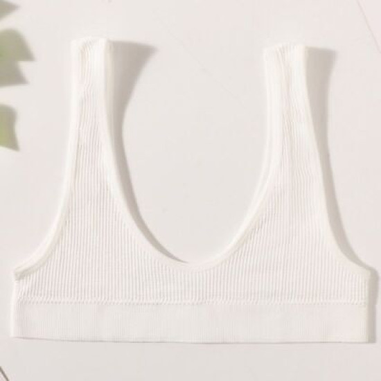 Seamless Women Bra Push Up Brassiere Sports Deep U Shape Solid Wireless Bralette