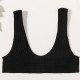 Seamless Women Bra Push Up Brassiere Sports Deep U Shape Solid Wireless Bralette