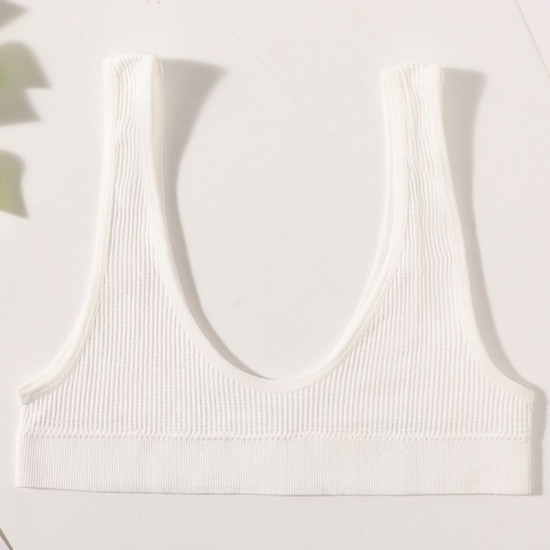 Seamless Women Bra Push Up Brassiere Sports Deep U Shape Solid Wireless Bralette