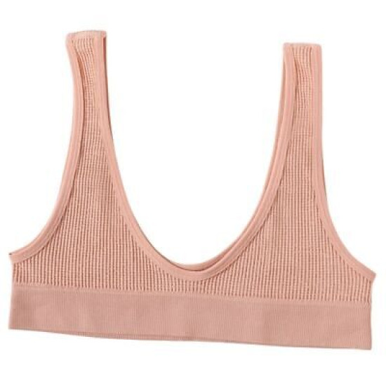 Seamless Women Bra Push Up Brassiere Sports Deep U Shape Solid Wireless Bralette