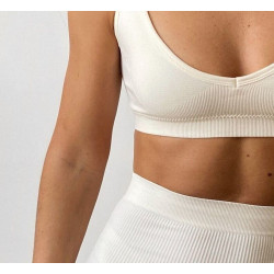 Seamless Bra Women Wireless Sport Crop Top Deep V Push Up Solid Brassiere Plunge