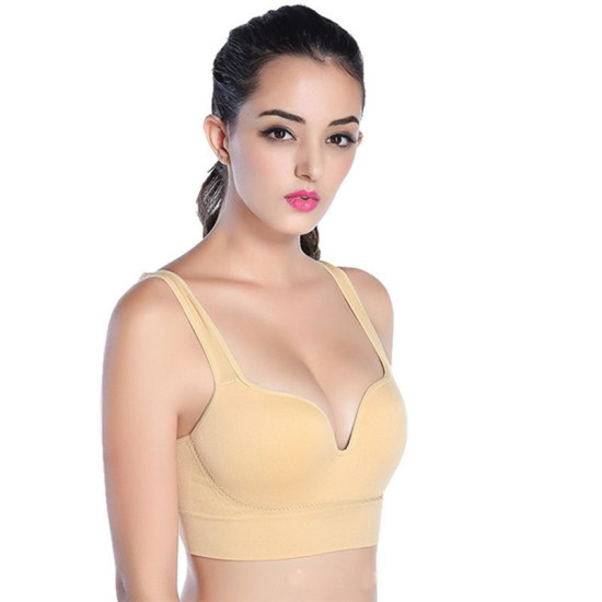 Push Up Women Bras Seamless Wire Free Brassieres Solid Breathable Sports Top Bra