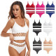 Seamless Women Bras Panties Set Underwear Mesh Hollow Out Wire Free Solid Undies