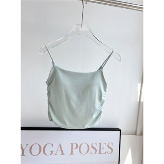 Padded Women Sports Shirts Sleeveless Yoga Vest Breathable Push Up Solid Clothes