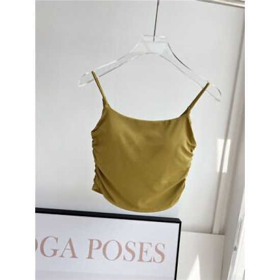 Padded Women Sports Shirts Sleeveless Yoga Vest Breathable Push Up Solid Clothes