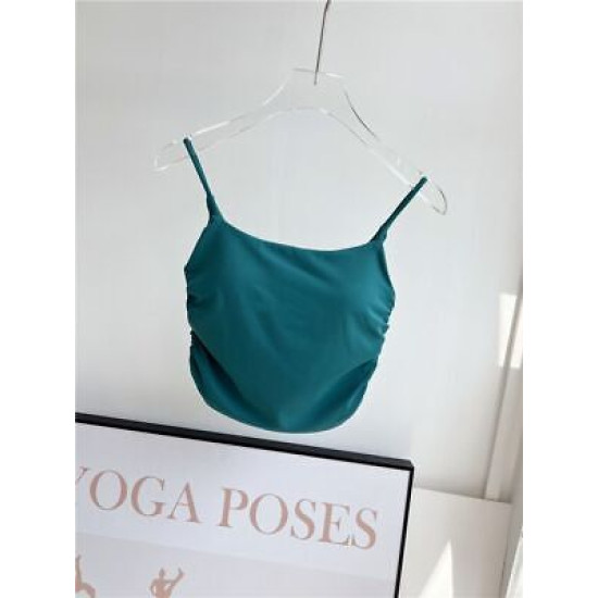 Padded Women Sports Shirts Sleeveless Yoga Vest Breathable Push Up Solid Clothes