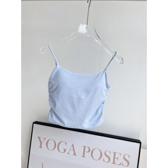 Padded Women Sports Shirts Sleeveless Yoga Vest Breathable Push Up Solid Clothes