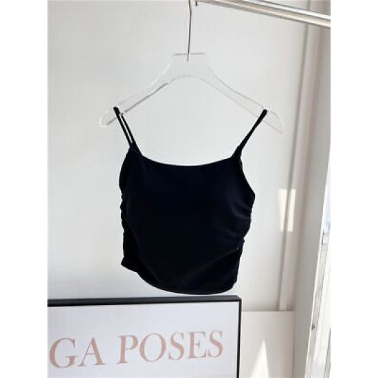 Padded Women Sports Shirts Sleeveless Yoga Vest Breathable Push Up Solid Clothes