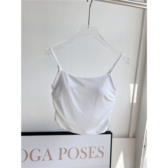 Padded Women Sports Shirts Sleeveless Yoga Vest Breathable Push Up Solid Clothes