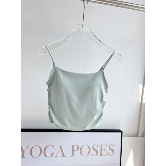 Padded Women Sports Shirts Sleeveless Yoga Vest Breathable Push Up Solid Clothes