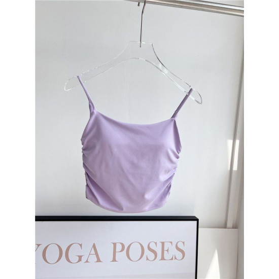 Padded Women Sports Shirts Sleeveless Yoga Vest Breathable Push Up Solid Clothes