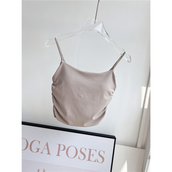 Padded Women Sports Shirts Sleeveless Yoga Vest Breathable Push Up Solid Clothes