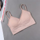 Seamless Women Bra Cropped Top Fitness Tube Padded Sports Bralette Solid Bandeau