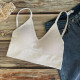 Seamless Women Bra Cropped Top Fitness Tube Padded Sports Bralette Solid Bandeau