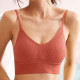 Seamless Women Bra Cropped Top Fitness Tube Padded Sports Bralette Solid Bandeau