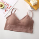 Seamless Women Bra Cropped Top Fitness Tube Padded Sports Bralette Solid Bandeau