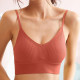 Seamless Women Bra Cropped Top Fitness Tube Padded Sports Bralette Solid Bandeau