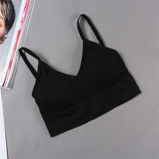 Seamless Women Bra Cropped Top Fitness Tube Padded Sports Bralette Solid Bandeau