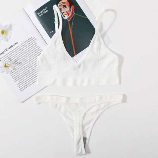 Sport Women Bra Set Seamless Sexy Bralette Wireless Low Waist Panties Solid Bras