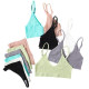 Sport Women Bra Set Seamless Sexy Bralette Wireless Low Waist Panties Solid Bras