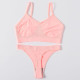 Seamless Women Bra Set Push Up Sports Wire Free Solid Underwear Low Waist Thongs