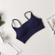 Seamless Women Bra Backless Underwear Cropped Tank Tops Yoga Solid Strap Sleeves