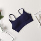 Seamless Women Bra Backless Underwear Cropped Tank Tops Yoga Solid Strap Sleeves