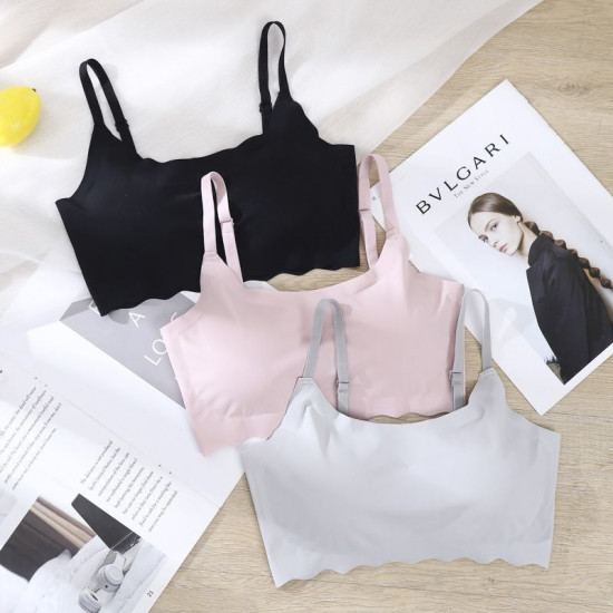 Seamless Bras Women Brassiere Wireless Ice Silk Push Up Sports Padded Solid Bras