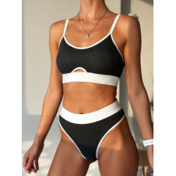 Sports Bra Panties Set Women Hollow Out Seamless Cotton Underwear U Back Push Up